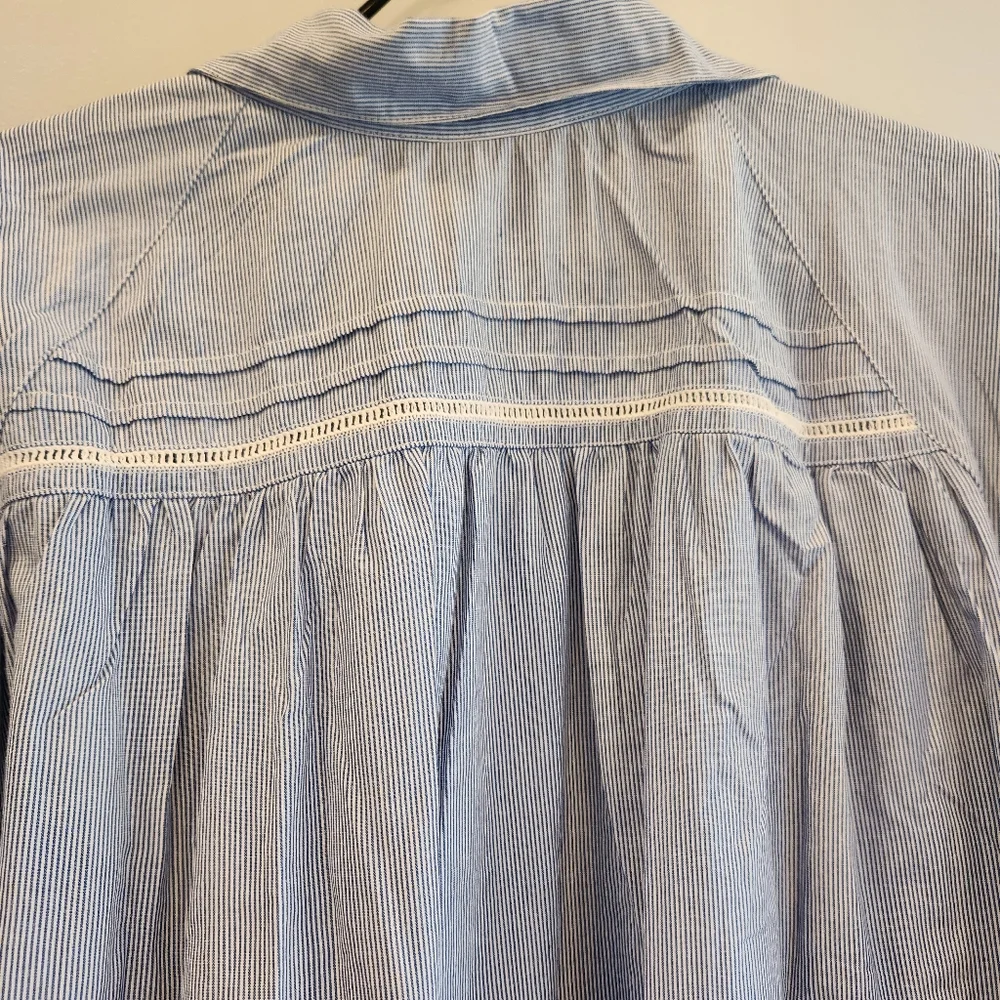 La Cera NWT Chambray Button Up Nightgown Comfort Wear XL 100% Cotton - Picture 8 of 9